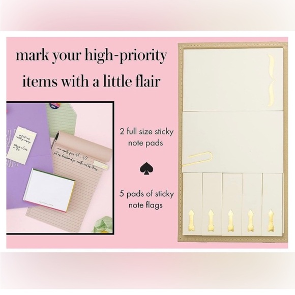 NWT Kate Spade Desktop Weekly Calendar and Folio in Flamingo Dot - Picture 2 of 7